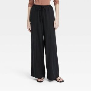 NWT a new day Women's High-rise Wide Leg Linen Pants Large